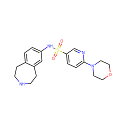 O=S(=O)(Nc1ccc2c(c1)CCNCC2)c1ccc(N2CCOCC2)nc1 ZINC000049014852