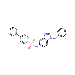 O=S(=O)(Nc1ccc2c(c1)ncn2Cc1ccccc1)c1ccc(-c2ccccc2)cc1 ZINC000040393413