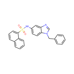 O=S(=O)(Nc1ccc2c(c1)ncn2Cc1ccccc1)c1cccc2ccccc12 ZINC000040848165