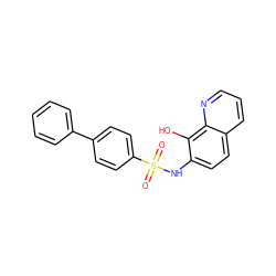 O=S(=O)(Nc1ccc2cccnc2c1O)c1ccc(-c2ccccc2)cc1 ZINC000066103264