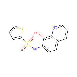 O=S(=O)(Nc1ccc2cccnc2c1O)c1cccs1 ZINC000066103266