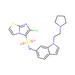 O=S(=O)(Nc1ccc2ccn(CCN3CCCC3)c2c1)c1c(Cl)nc2sccn12 ZINC000013611703