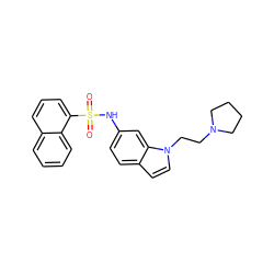 O=S(=O)(Nc1ccc2ccn(CCN3CCCC3)c2c1)c1cccc2ccccc12 ZINC000013611708