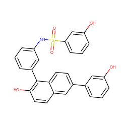 O=S(=O)(Nc1cccc(-c2c(O)ccc3cc(-c4cccc(O)c4)ccc23)c1)c1cccc(O)c1 ZINC000084724899