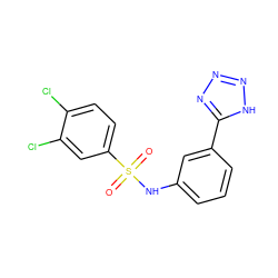 O=S(=O)(Nc1cccc(-c2nnn[nH]2)c1)c1ccc(Cl)c(Cl)c1 ZINC000007709239