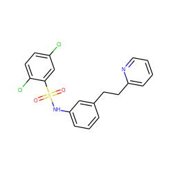 O=S(=O)(Nc1cccc(CCc2ccccn2)c1)c1cc(Cl)ccc1Cl ZINC000001024890