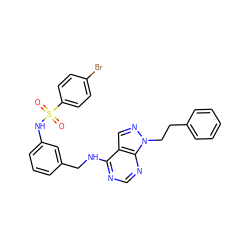 O=S(=O)(Nc1cccc(CNc2ncnc3c2cnn3CCc2ccccc2)c1)c1ccc(Br)cc1 ZINC000103253392