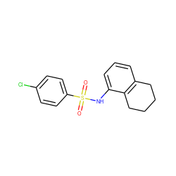 O=S(=O)(Nc1cccc2c1CCCC2)c1ccc(Cl)cc1 ZINC000000209681