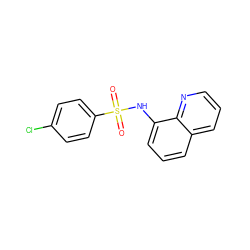 O=S(=O)(Nc1cccc2cccnc12)c1ccc(Cl)cc1 ZINC000000365028