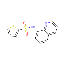 O=S(=O)(Nc1cccc2cccnc12)c1cccs1 ZINC000000353084