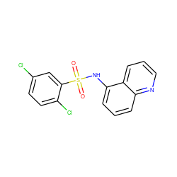 O=S(=O)(Nc1cccc2ncccc12)c1cc(Cl)ccc1Cl ZINC000007986343