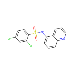 O=S(=O)(Nc1cccc2ncccc12)c1ccc(Cl)cc1Cl ZINC000008697877