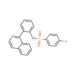 O=S(=O)(Nc1ccccc1-c1nccc2ccccc12)c1ccc(Cl)cc1 ZINC000299866788