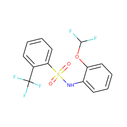 O=S(=O)(Nc1ccccc1OC(F)F)c1ccccc1C(F)(F)F ZINC000003326443