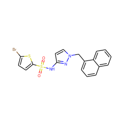 O=S(=O)(Nc1ccn(Cc2cccc3ccccc23)n1)c1ccc(Br)s1 ZINC000019646915