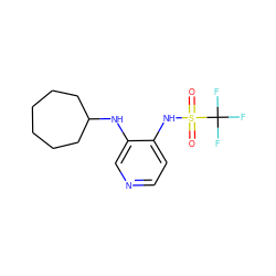 O=S(=O)(Nc1ccncc1NC1CCCCCC1)C(F)(F)F ZINC000049014394