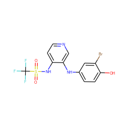 O=S(=O)(Nc1ccncc1Nc1ccc(O)c(Br)c1)C(F)(F)F ZINC000103267295