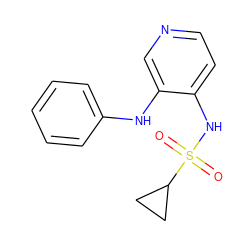 O=S(=O)(Nc1ccncc1Nc1ccccc1)C1CC1 ZINC000103266639