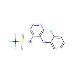 O=S(=O)(Nc1ccncc1Nc1ccccc1Cl)C(F)(F)F ZINC000049372264