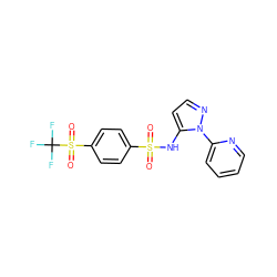 O=S(=O)(Nc1ccnn1-c1ccccn1)c1ccc(S(=O)(=O)C(F)(F)F)cc1 ZINC000146226281