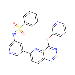 O=S(=O)(Nc1cncc(-c2ccc3ncnc(Oc4cccnc4)c3n2)c1)c1ccccc1 ZINC000169700776