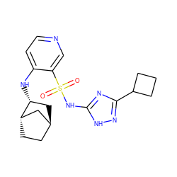 O=S(=O)(Nc1nc(C2CCC2)n[nH]1)c1cnccc1N[C@@H]1C[C@H]2CC[C@H]1C2 ZINC000299813513