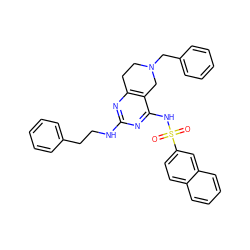 O=S(=O)(Nc1nc(NCCc2ccccc2)nc2c1CN(Cc1ccccc1)CC2)c1ccc2ccccc2c1 ZINC000064526590