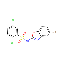 O=S(=O)(Nc1nc2cc(Br)ccc2o1)c1cc(Cl)ccc1Cl ZINC000028572213