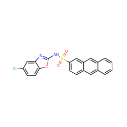 O=S(=O)(Nc1nc2cc(Cl)ccc2o1)c1ccc2cc3ccccc3cc2c1 ZINC000036241878