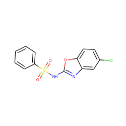 O=S(=O)(Nc1nc2cc(Cl)ccc2o1)c1ccccc1 ZINC000036241916