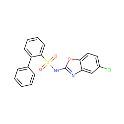 O=S(=O)(Nc1nc2cc(Cl)ccc2o1)c1ccccc1-c1ccccc1 ZINC000028572278