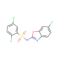 O=S(=O)(Nc1nc2ccc(Cl)cc2o1)c1cc(Cl)ccc1Cl ZINC000036241883