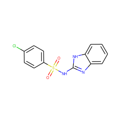 O=S(=O)(Nc1nc2ccccc2[nH]1)c1ccc(Cl)cc1 ZINC000000814426