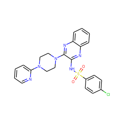 O=S(=O)(Nc1nc2ccccc2nc1N1CCN(c2ccccn2)CC1)c1ccc(Cl)cc1 ZINC000038198782