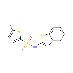 O=S(=O)(Nc1nc2ccccc2s1)c1ccc(Br)s1 ZINC000001148540