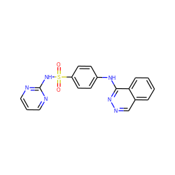 O=S(=O)(Nc1ncccn1)c1ccc(Nc2nncc3ccccc23)cc1 ZINC001772622838