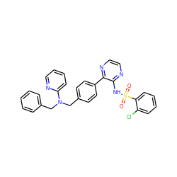 O=S(=O)(Nc1nccnc1-c1ccc(CN(Cc2ccccc2)c2ccccn2)cc1)c1ccccc1Cl ZINC000137244589