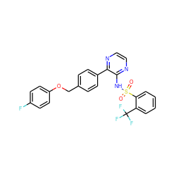 O=S(=O)(Nc1nccnc1-c1ccc(COc2ccc(F)cc2)cc1)c1ccccc1C(F)(F)F ZINC000118911225