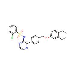 O=S(=O)(Nc1nccnc1-c1ccc(COc2ccc3c(c2)CCCC3)cc1)c1ccccc1Cl ZINC000118911364