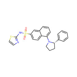 O=S(=O)(Nc1nccs1)c1ccc2c(N3CCC[C@H]3c3ccccc3)cccc2c1 ZINC000225057717
