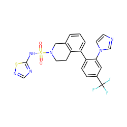 O=S(=O)(Nc1ncns1)N1CCc2c(cccc2-c2ccc(C(F)(F)F)cc2-n2ccnc2)C1 ZINC000147416402