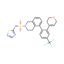 O=S(=O)(Nc1ncns1)N1CCc2c(cccc2-c2ccc(C(F)(F)F)cc2C2=CCOCC2)C1 ZINC000147496519