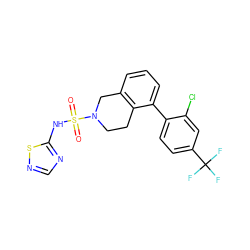 O=S(=O)(Nc1ncns1)N1CCc2c(cccc2-c2ccc(C(F)(F)F)cc2Cl)C1 ZINC000146981829