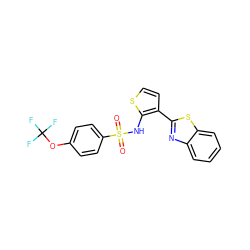 O=S(=O)(Nc1sccc1-c1nc2ccccc2s1)c1ccc(OC(F)(F)F)cc1 ZINC000043067544