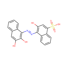 O=S(=O)(O)c1cc(O)c(/N=N/c2c(O)c(O)cc3ccccc23)c2ccccc12 ZINC000013864564