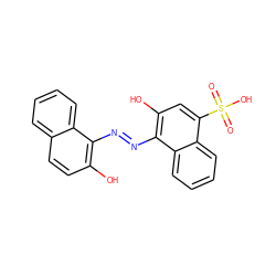 O=S(=O)(O)c1cc(O)c(/N=N/c2c(O)ccc3ccccc23)c2ccccc12 ZINC000012405071