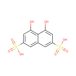 O=S(=O)(O)c1cc(O)c2c(O)cc(S(=O)(=O)O)cc2c1 ZINC000001532215