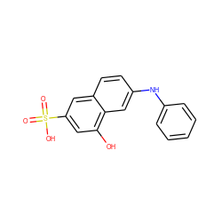 O=S(=O)(O)c1cc(O)c2cc(Nc3ccccc3)ccc2c1 ZINC000001648162