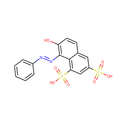 O=S(=O)(O)c1cc(S(=O)(=O)O)c2c(/N=N/c3ccccc3)c(O)ccc2c1 ZINC000004261935