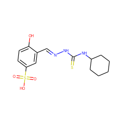 O=S(=O)(O)c1ccc(O)c(/C=N/NC(=S)NC2CCCCC2)c1 ZINC000028705992